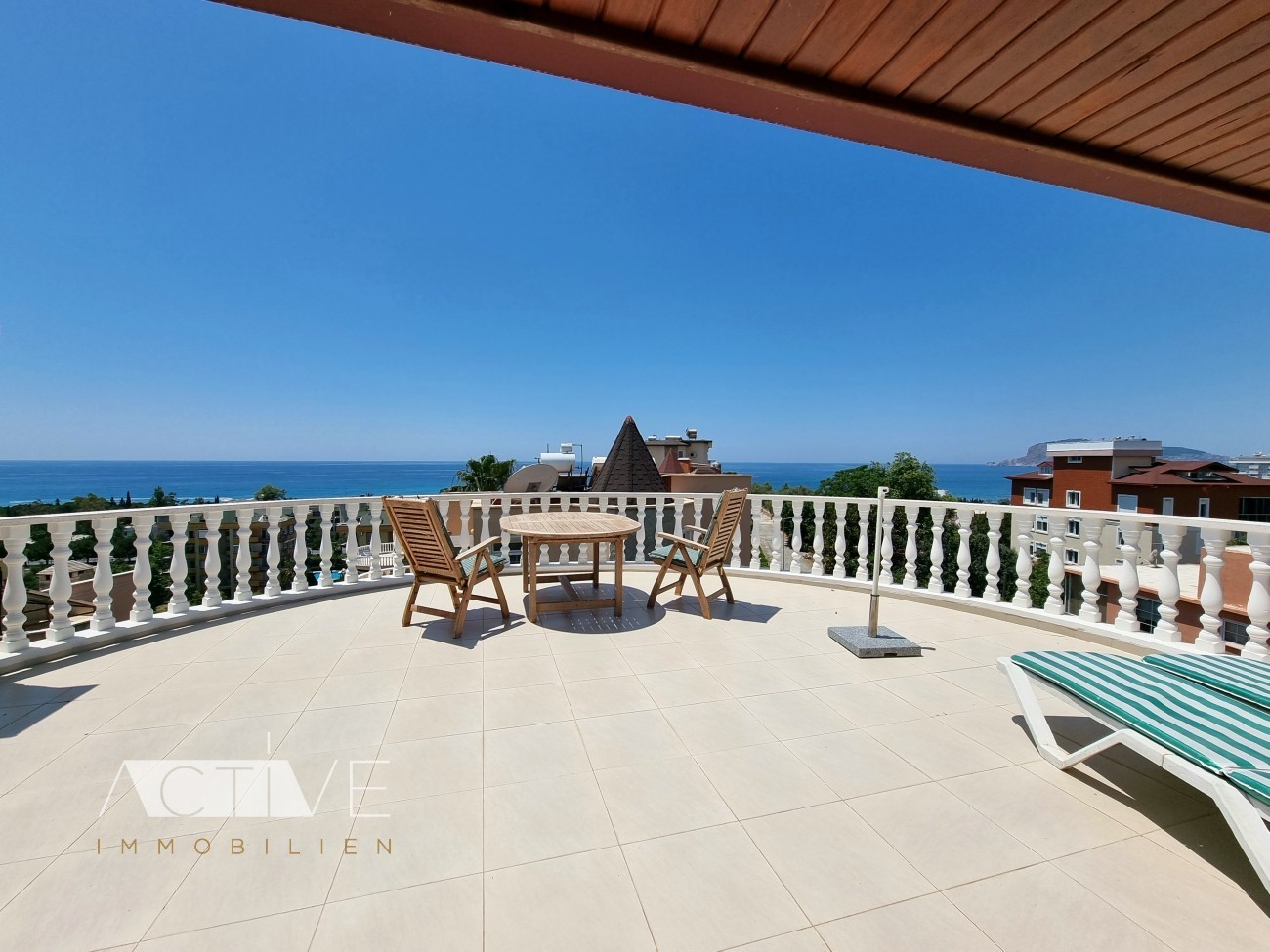 Penthaus 150qm mit Meerblick in Alanya, 3 Schlafzimmer, 2 Bäder, 2 Etagen, Pool